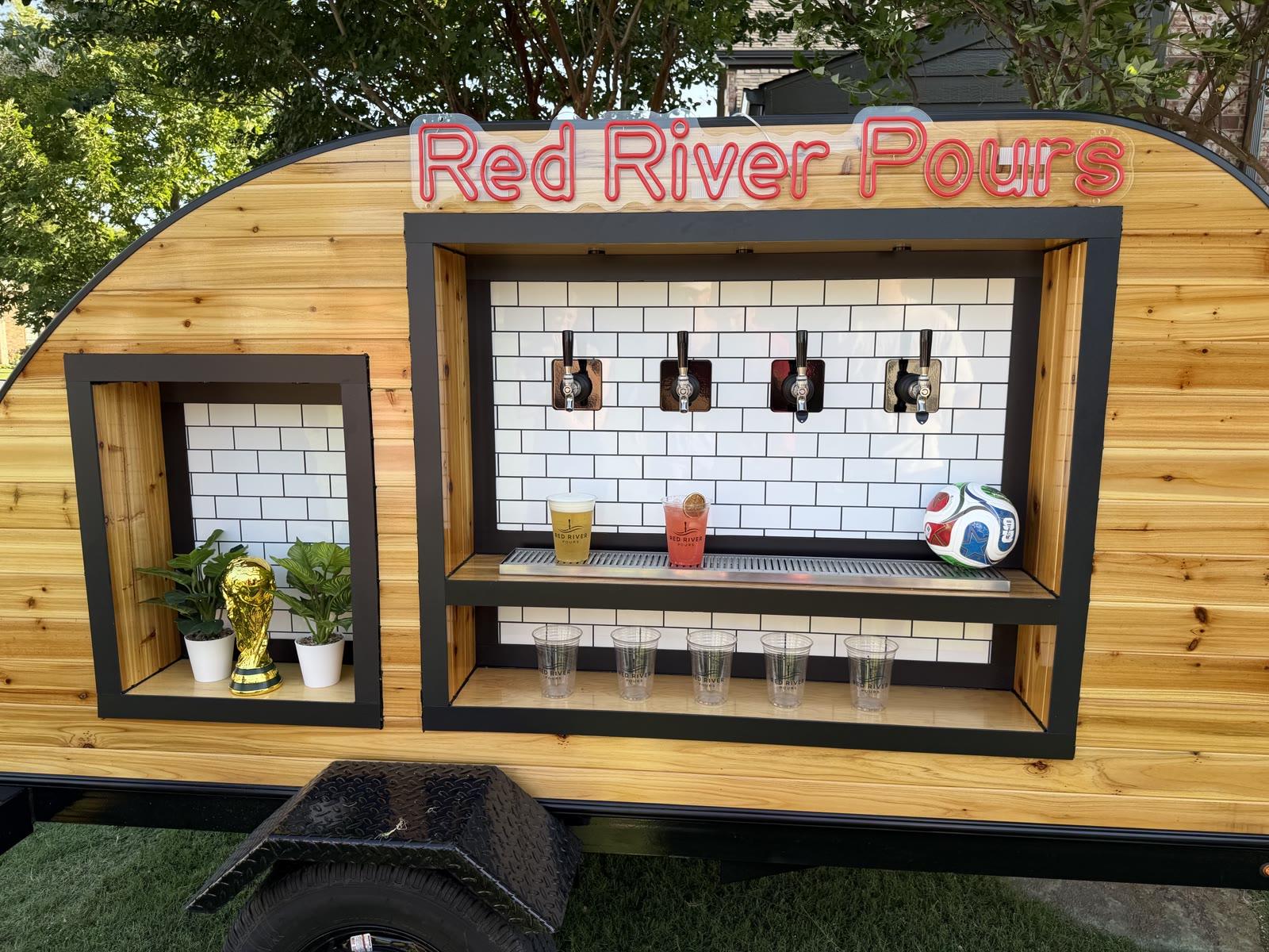 The four-tap bar on the Red River Pours trailer